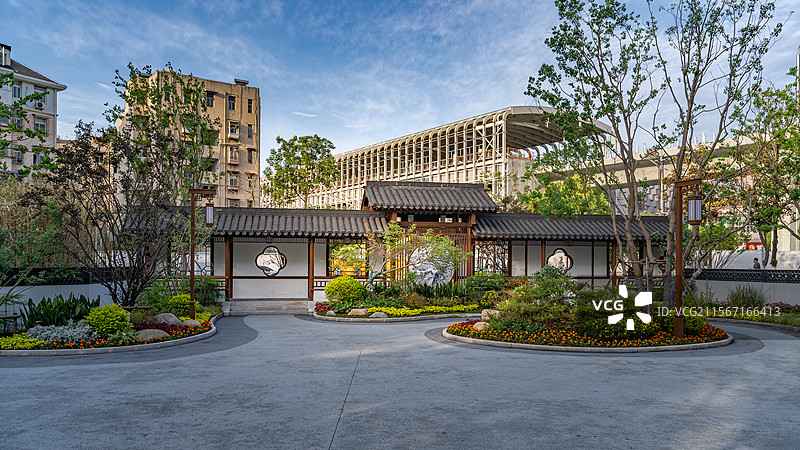 马鞍山市街头口袋公园-真趣园图片素材