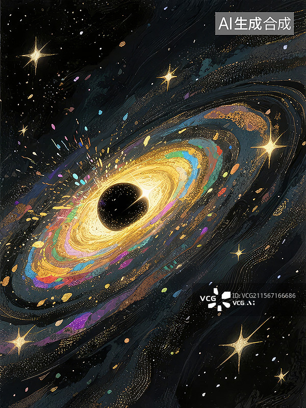 【AI数字艺术】黑洞与星系图片素材