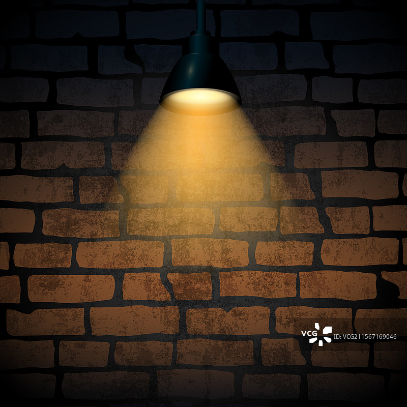 悬挂灯具投射出温暖的光线在纹理上图片素材