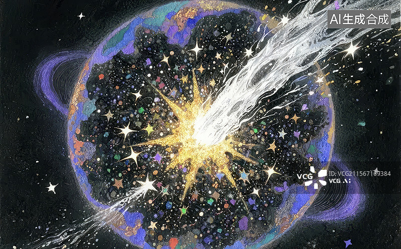 【AI数字艺术】宇宙爆炸与星系图片素材