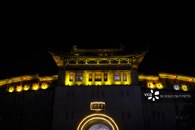 洛阳应天门/丽景门天堂明堂夜景图片素材