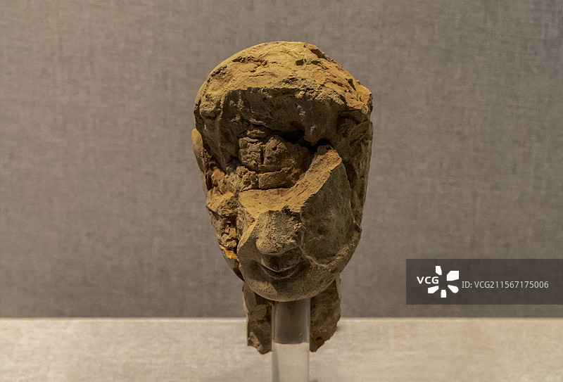 河南省洛阳博物馆“河洛文明展”：中像头像（北魏，洛阳北魏永宁寺遗址出土，洛阳博物馆藏）图片素材