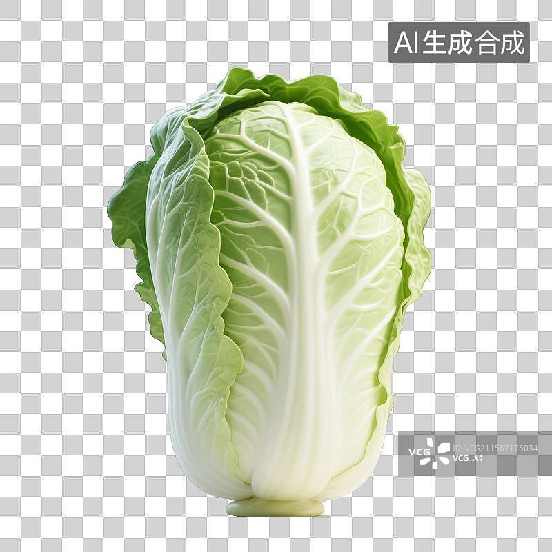 【AI数字艺术】一棵大白菜，3D三维图形免抠元素图片素材