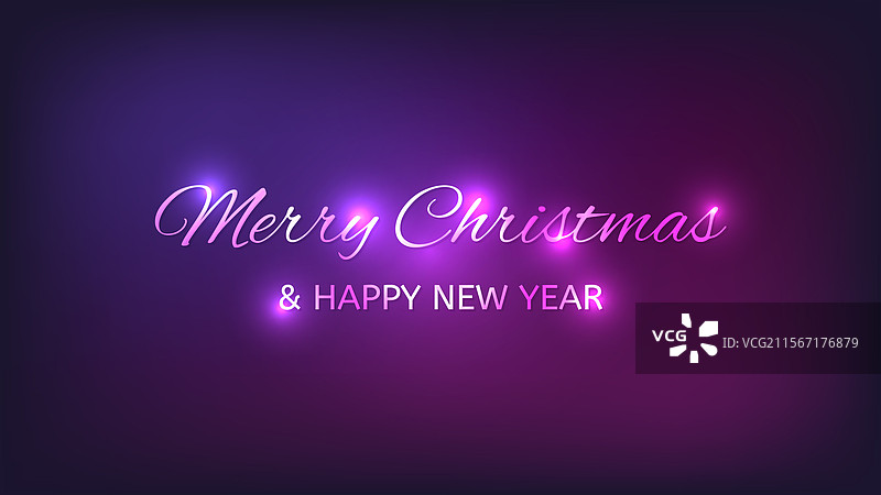 圣诞快乐和新年快乐霓虹背景图片素材