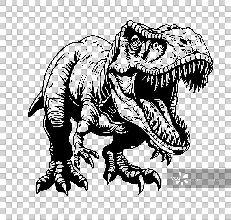 霸王龙的巨大危险头部图片素材