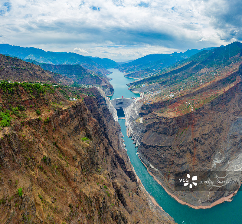 云南省昭通市巧家县金沙江白鹤滩水电站图片素材