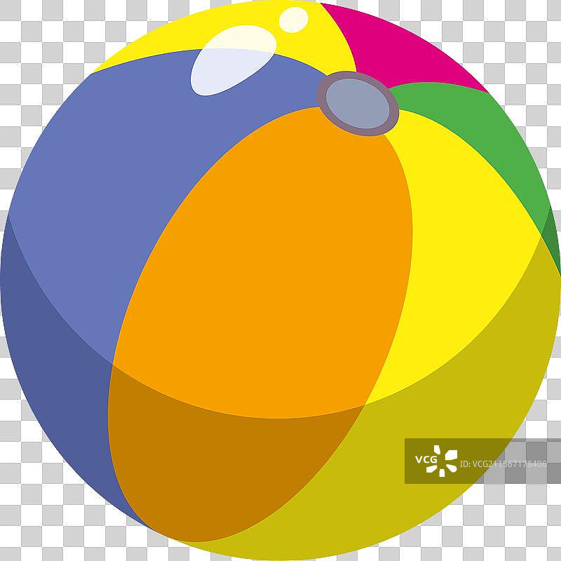 充气游泳池的彩色沙滩球图标图片素材