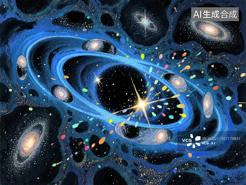 【AI数字艺术】宇宙星系与黑洞的艺术表现图片素材