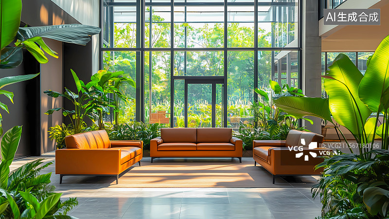 【AI数字艺术】办公室商务接待区域图片素材