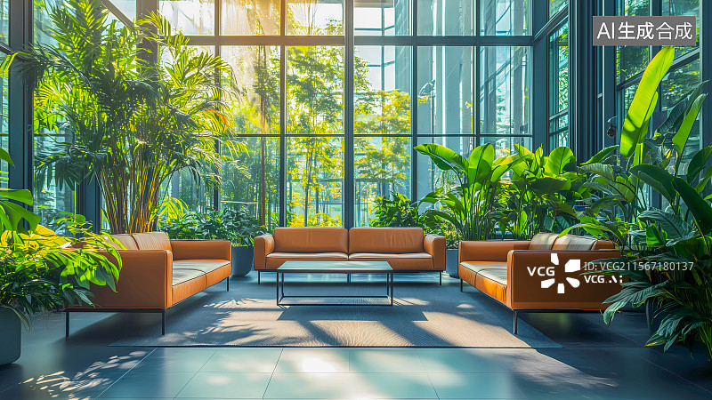 【AI数字艺术】办公室商务接待区域图片素材