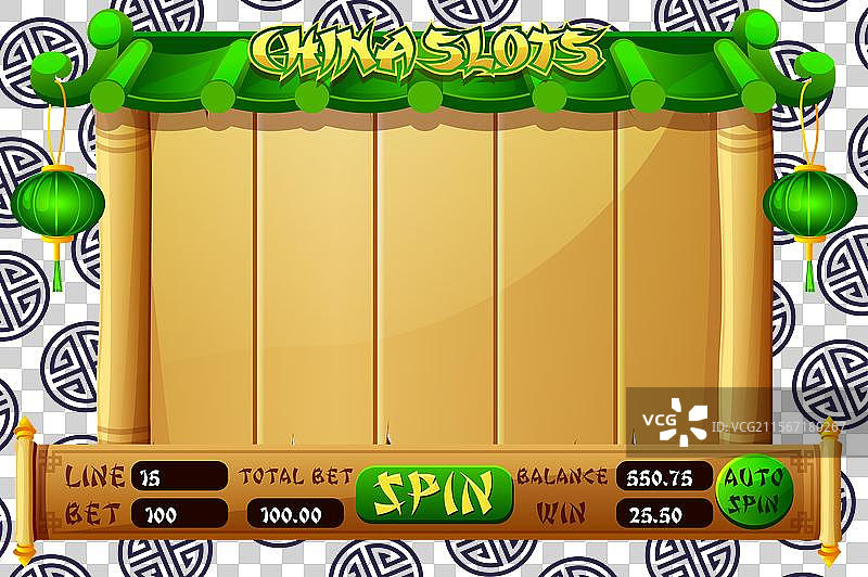 中国赌场老虎机游戏用户界面设计图片素材