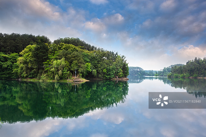四川黑龙滩水库自然风光图片素材