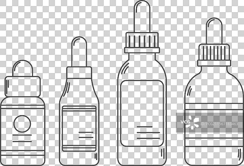 一组鼻用瓶或化妆滴管图片素材