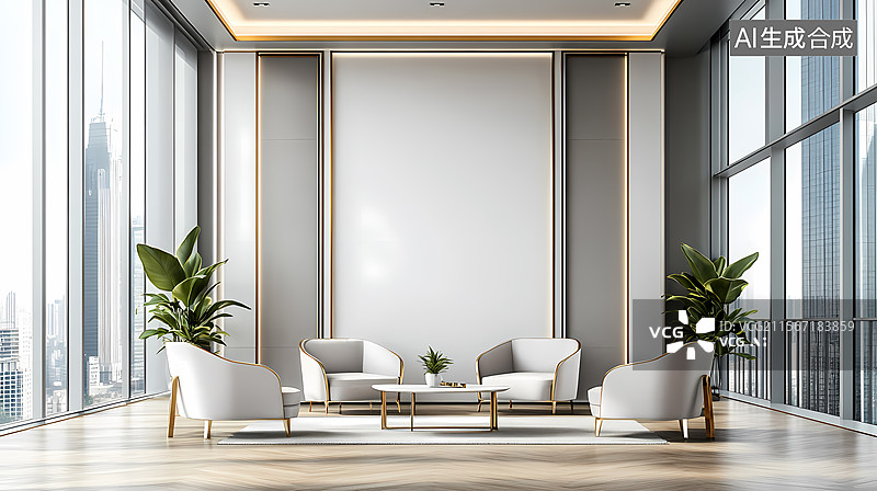 【AI数字艺术】现代简约办公区候诊区图片素材