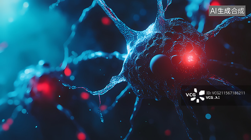 【AI数字艺术】神经网络结构与突触连接图片素材