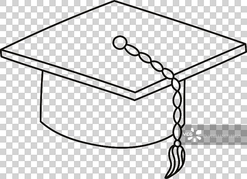 可爱的涂鸦毕业帽和流苏方形图案图片素材