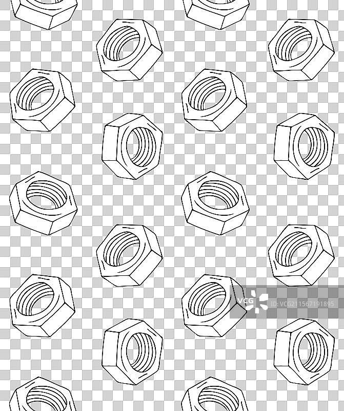 手绘螺丝的无缝图案图片素材