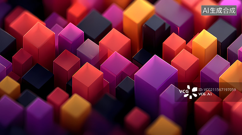 【AI数字艺术】彩色砖块主题质感纹理PPT插图背景图片素材