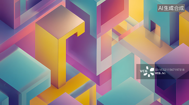 【AI数字艺术】彩色砖块主题质感纹理PPT插图背景图片素材