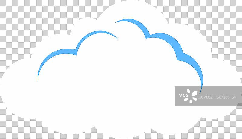 白色轮廓云朵与蓝色背景图片素材