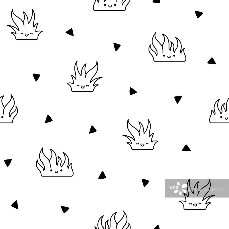 可爱的自然草坪无缝图案图片素材