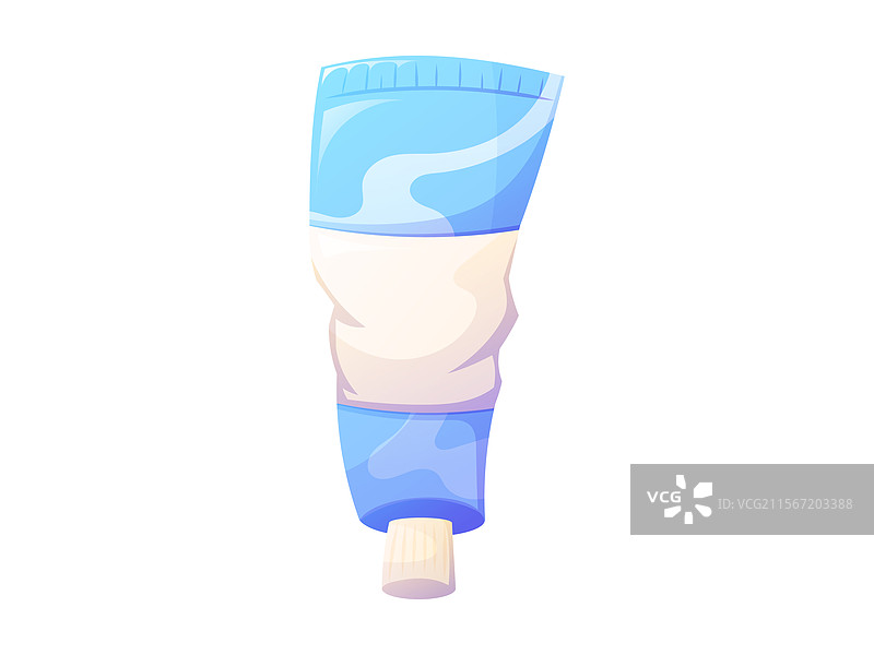 卡通牙膏管，蓝白相间图片素材