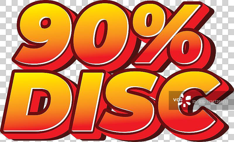 3D风格的90%折扣文字效果图片素材