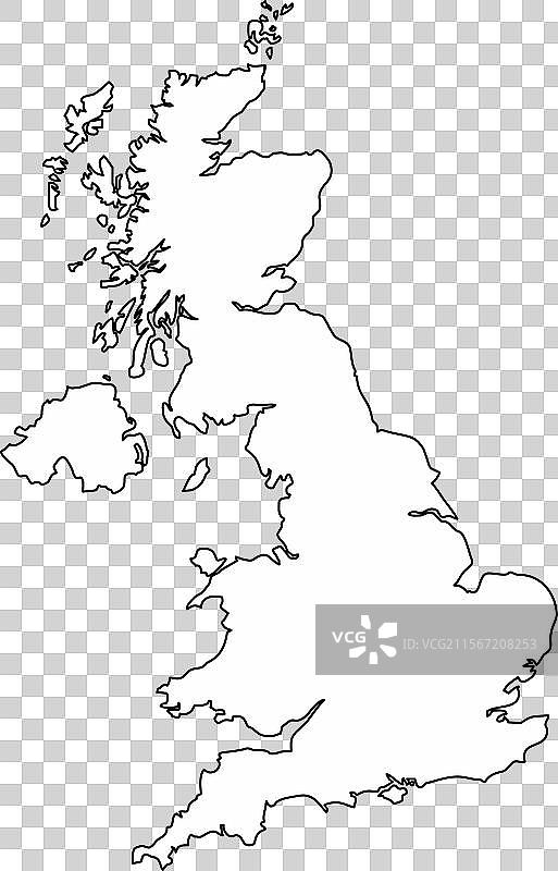 英国轮廓地图图片素材