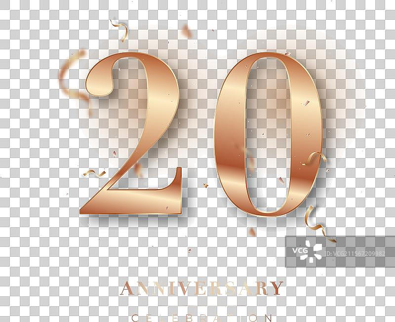 20周年庆祝贺卡与玫瑰图片素材