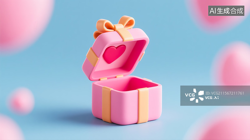 【AI数字艺术】礼物盒三维插画图片素材