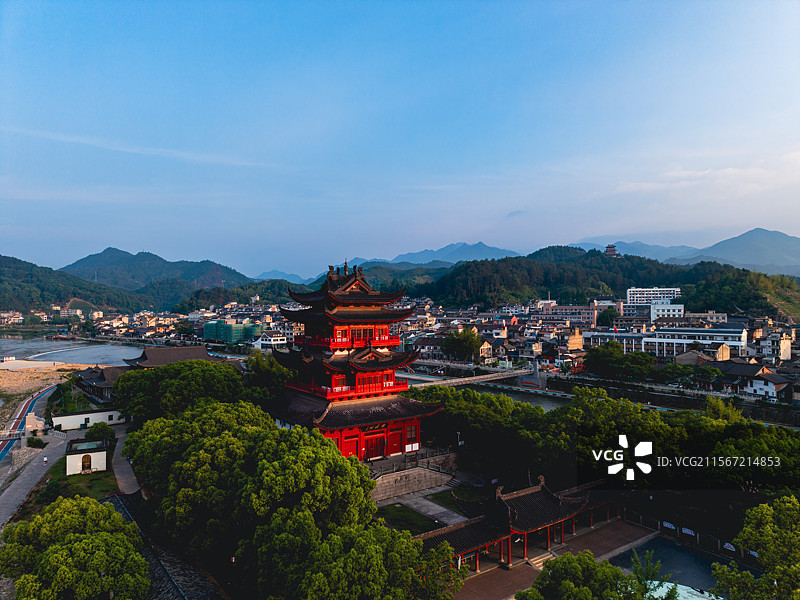 航拍浙江丽水市龙泉市图片素材