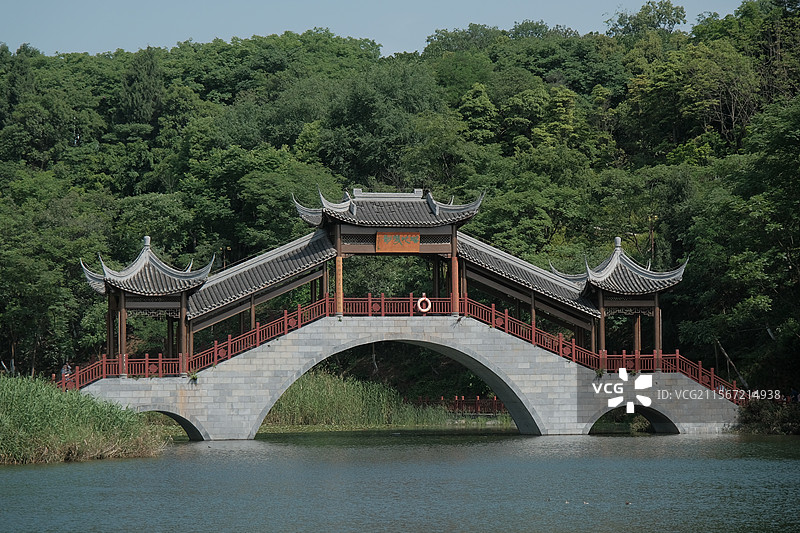 四川资阳凤岭公园，凤岭湖图片素材