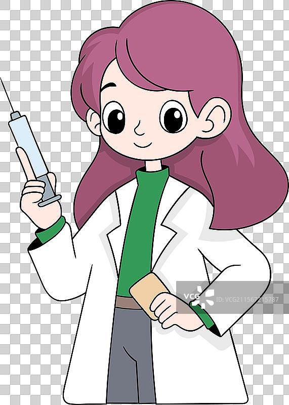 年轻女医生手持注射器和医疗器械图片素材