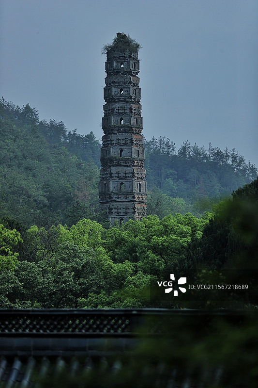 浙江天台山国清寺隋塔图片素材
