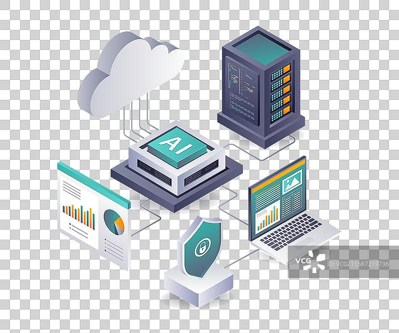 云中的人工智能应用图片素材