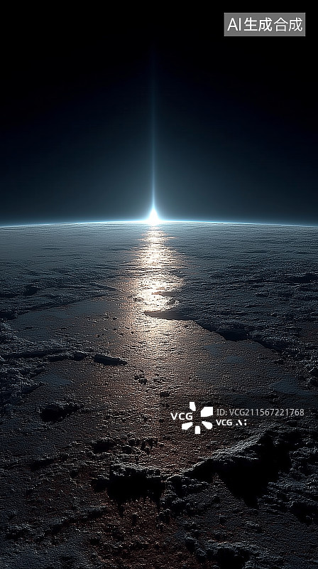 【AI数字艺术】太空夜景的卫星视角图片素材