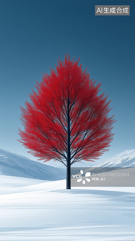 【AI数字艺术】红树在雪地里图片素材