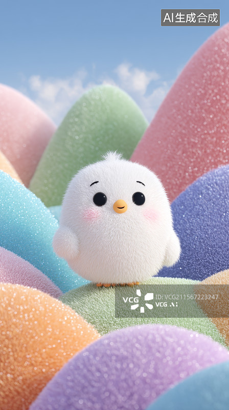 【AI数字艺术】可爱的卡通小鸟 儿童节插画图片素材