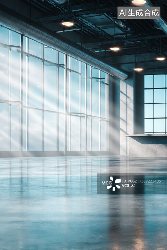 【AI数字艺术】三维商务办公室内背景图片素材