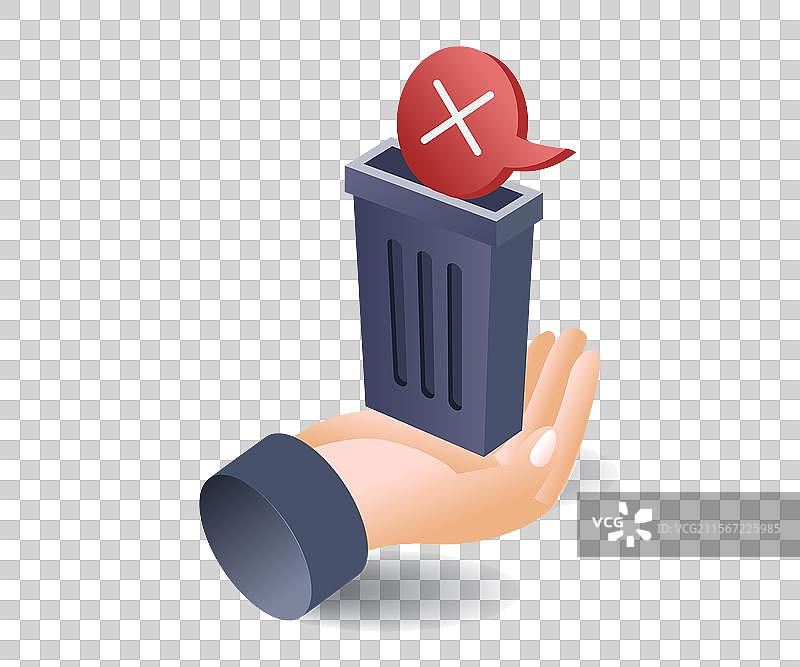 删除计算机数据垃圾的平面图图片素材