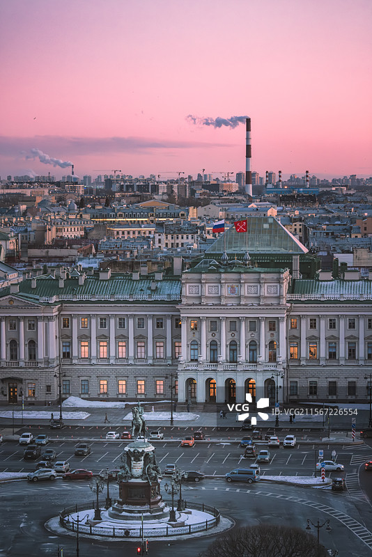 圣彼得堡涅瓦大街尼古拉一世纪念碑图片素材
