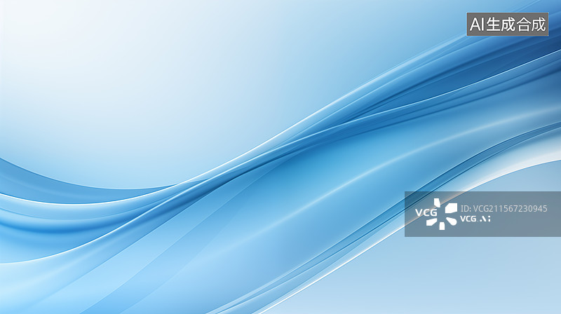 【AI数字艺术】抽象蓝色曲线商务背景图片素材