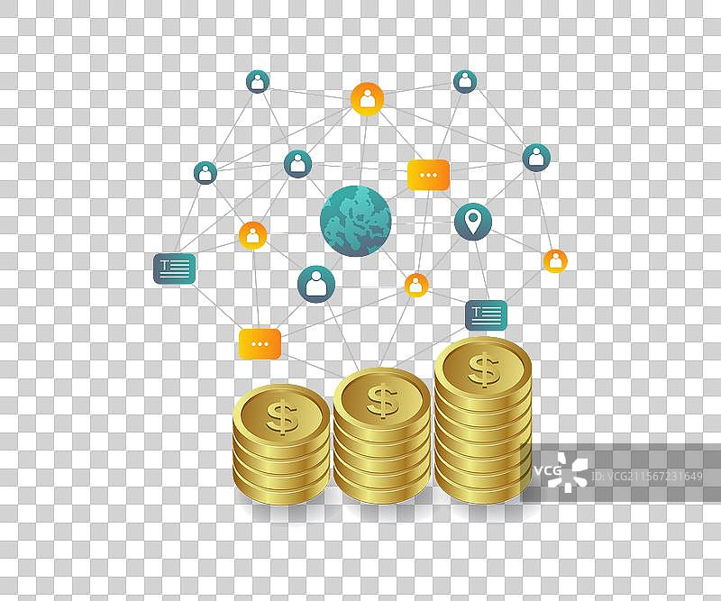 金融业务中收入网络的增长图片素材