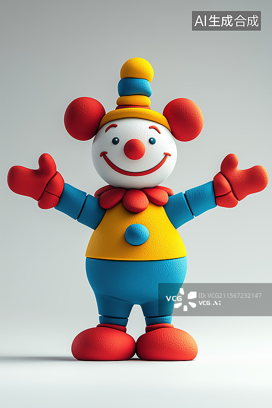 【AI数字艺术】小丑三维插画图片素材