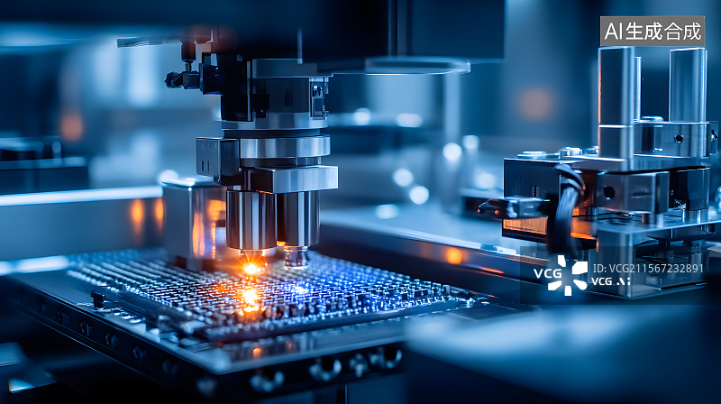 【AI数字艺术】芯片制造幻景图片素材