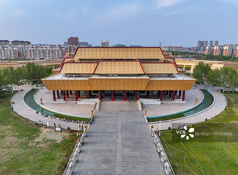 河南省安阳市中国文字博物馆航拍图片素材