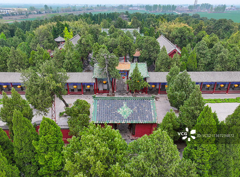 河南省新乡市卫辉比干庙航拍图片素材