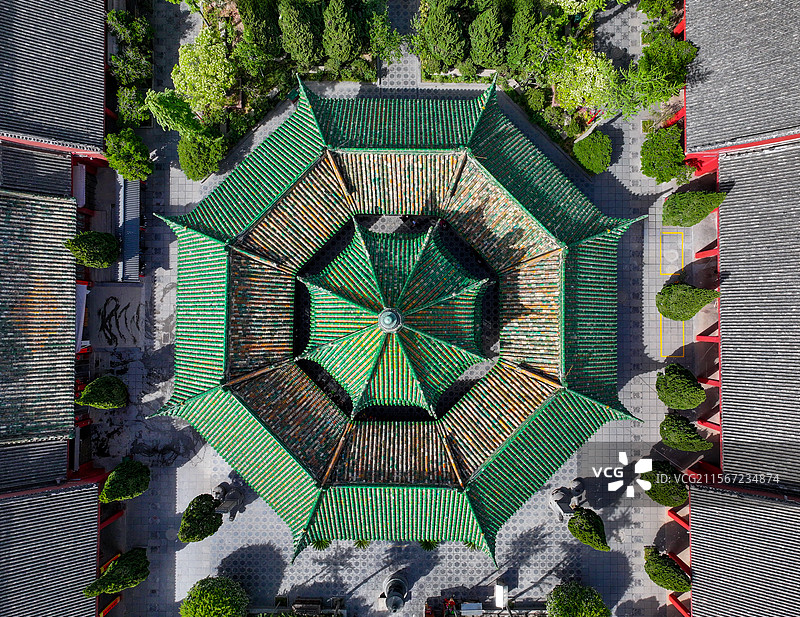 河南省开封市大相国寺航拍图片素材