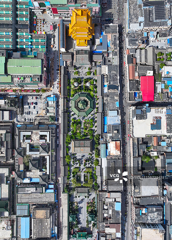 河南省开封市大相国寺航拍图片素材