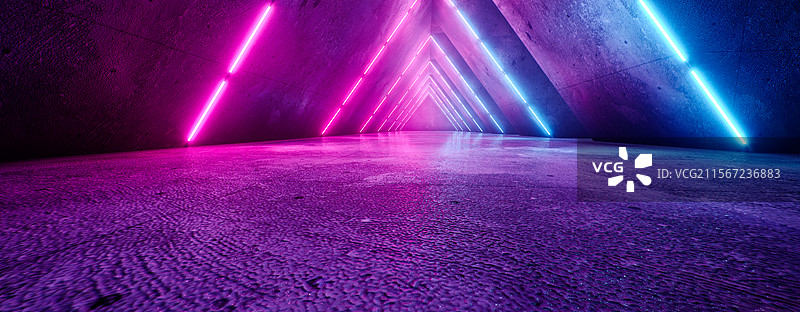 霓虹灯下的未来空间图片素材